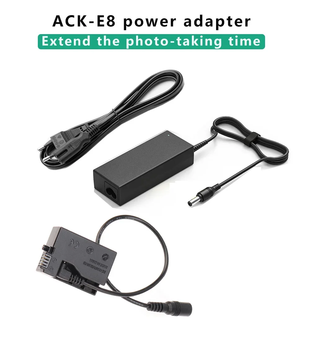 AC Adapter ACK-E8 ACKE8 ACK E8 CAPS700+DR-E8 for Canon EOS Rebel T2i T3i T4i T5i 550D 600D 650D 700D Kiss X4 X5 X6 Camera