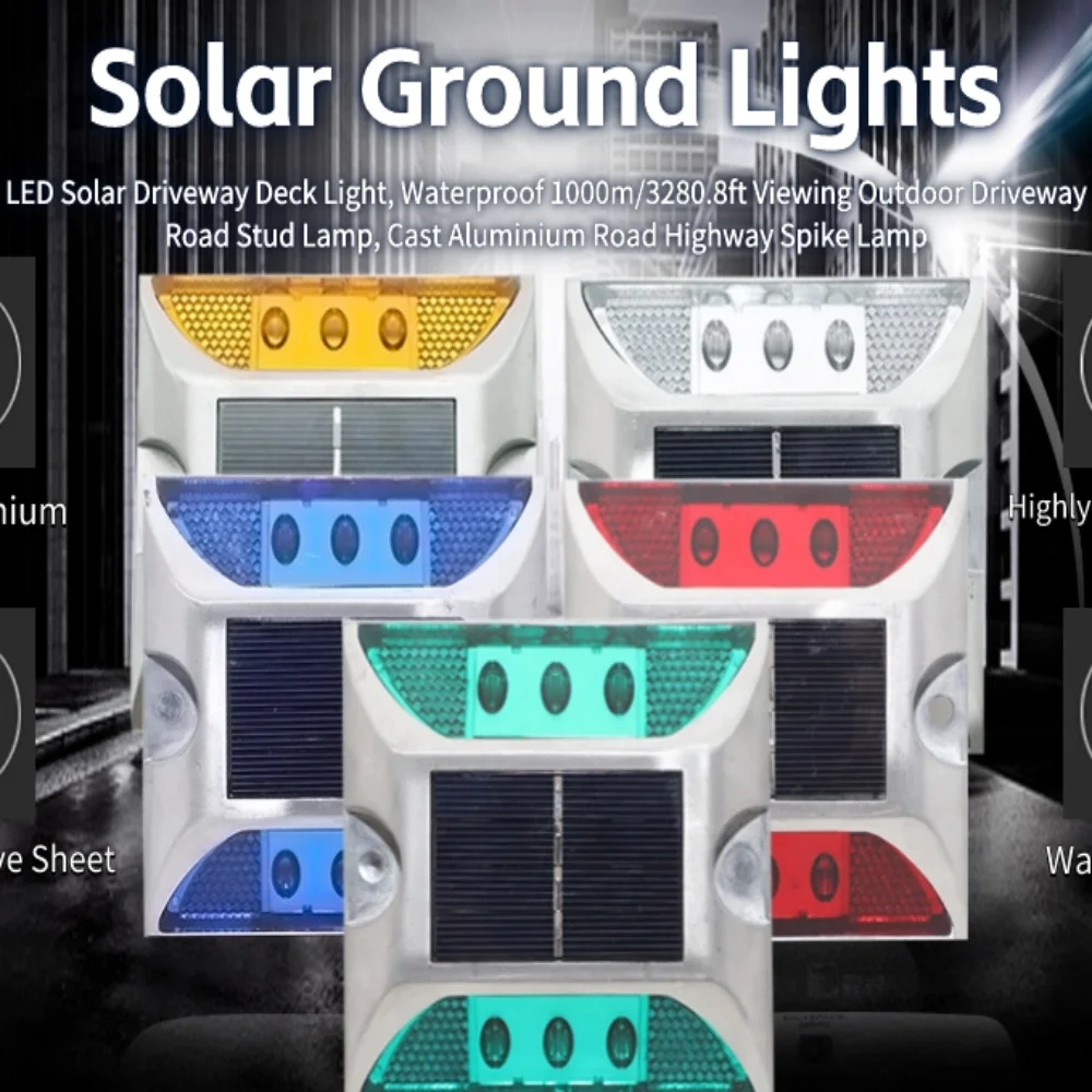 

Solar Spike Light Profile Label Led Highway Cast Aluminum Ground Lamp Buried Light Flash Road Warning Light