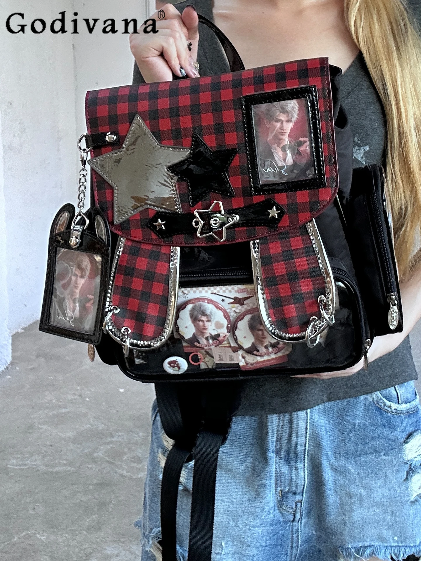 

2D Japanese Original Lolita Cartoon Pain Bag Student Cute Doll Bag Small Capacity College Style Casual Sweet Cool Girl Backpack