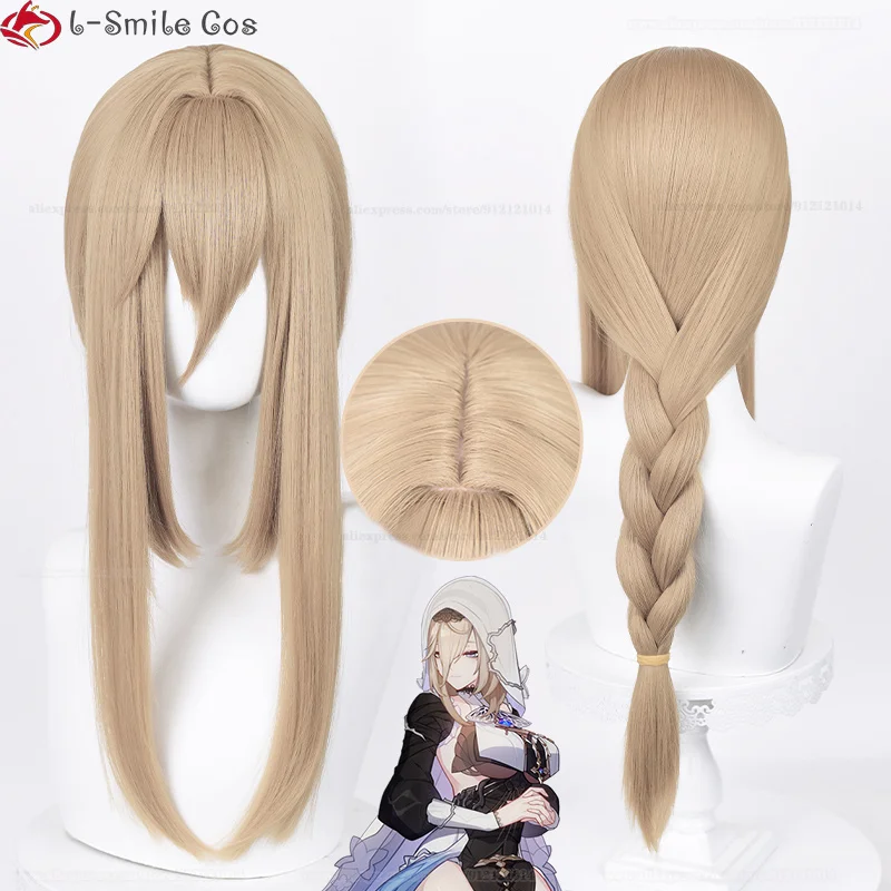 70cm Long Aponia Cosplay Wig WigsIII Signet Of Discipline Aponia Wig Linen Brown Heat Resistant Hair Wigs + Wig Cap