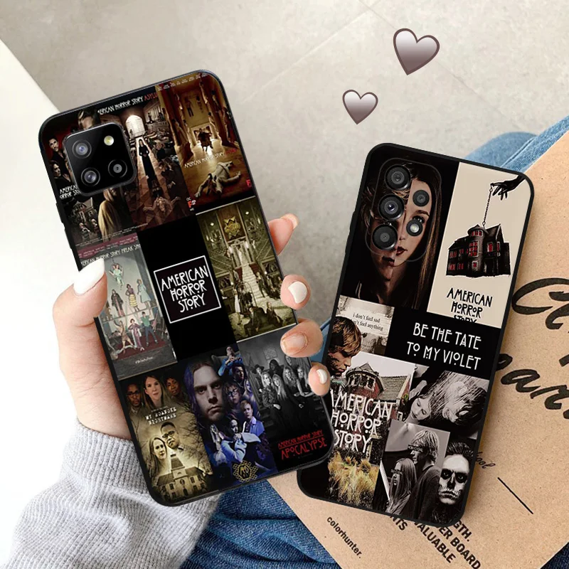 American Horror Story Silicone Black Phone Cases for Samsung Galaxy A54 5G A04 A03 A34 A01 A02 A50 A70 A40 A30 A20 S A10 E Cover