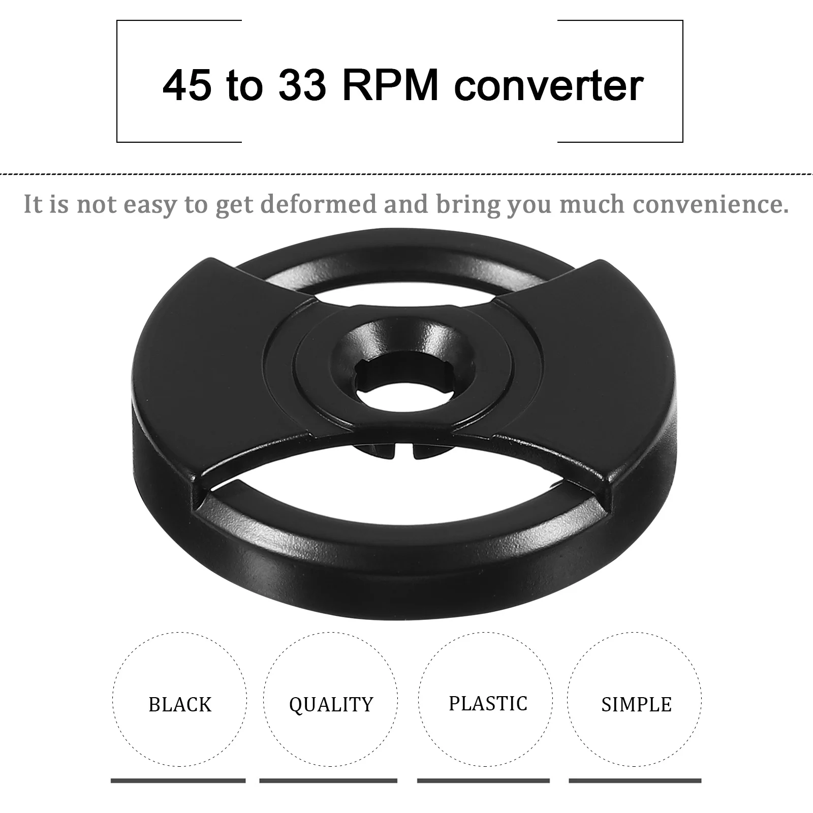 

Vinyl Record 45 To 33 High-Strength Turntable Disc Adapter For 45 On 33 Player Durable One-Piece Molding