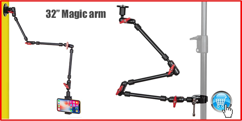 BFOLLOW 32" 22" Magic Arm mit Wandhalterung für Kamera Gelenk-flexible Halterung Ständer Magsafe Handy Tablet Webcam Gopro – Detail 2