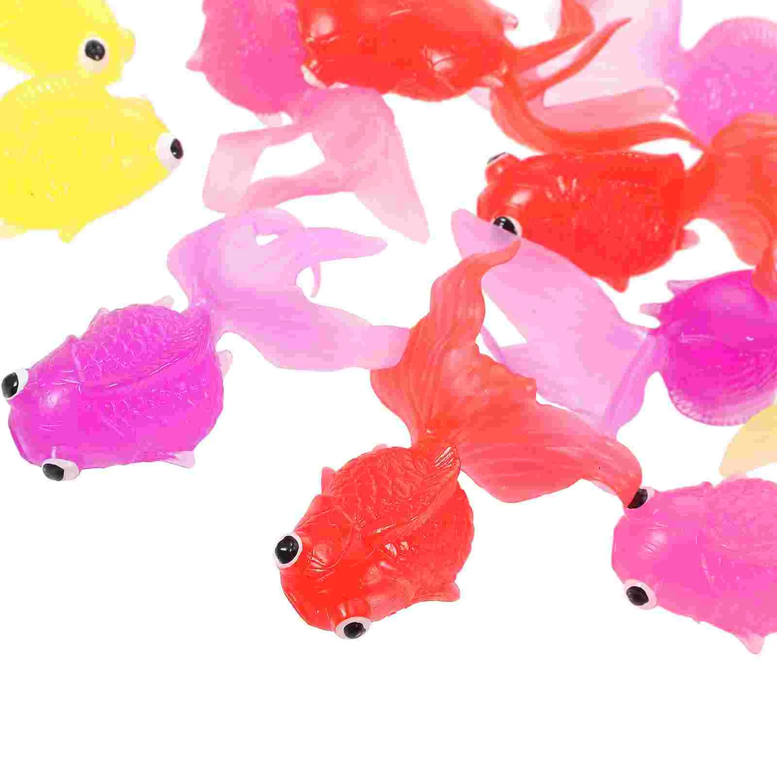 10 PC Gold Fish Goldfish Ornament Simulation Figure Tank Display Kids Soft Rubber