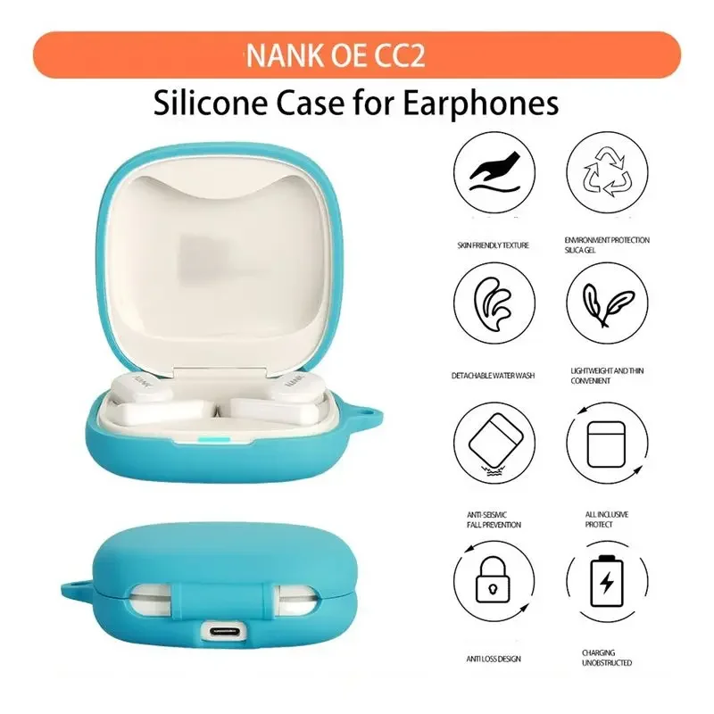 

Silicone Earphone Cover For NANK OE CC2 Bluetooth Earbuds Protective For NANK OE CC2 Shell Anti Drop Box Sleeve Headphone Case
