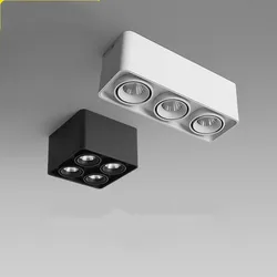 Square COB LED Dimmable Downlight 7W 12W 15W Surface Mounted LED Ceiling Light Spotlight LED Downlight AC85V-265V Home Light