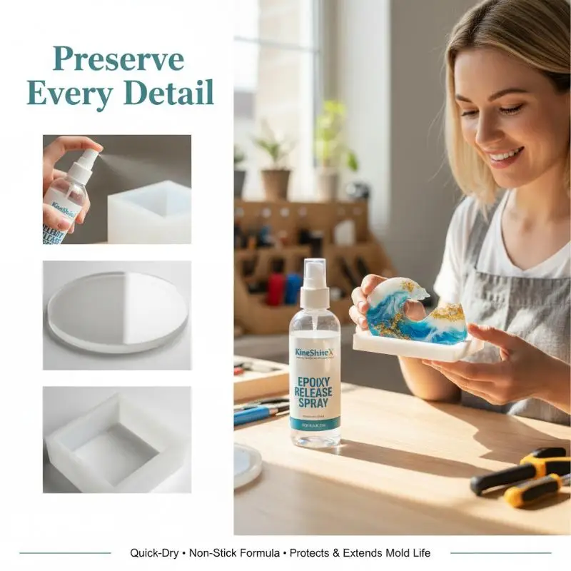 Epoxy Mold Demold Spray Non Toxic Release  for Effortless Resin Mold Removal Jewelry Making