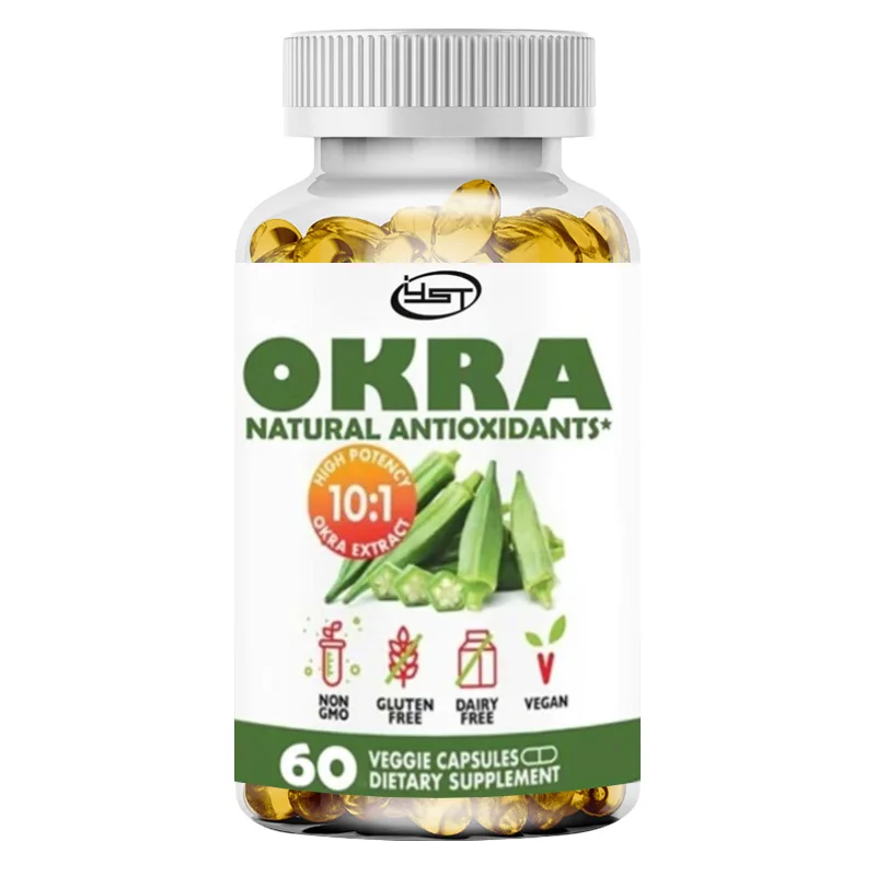 Okra Extract - Antioxidant, Gut and Digestive, Health Support, Non GMO, Gluten Free, Vegetarian Supplement