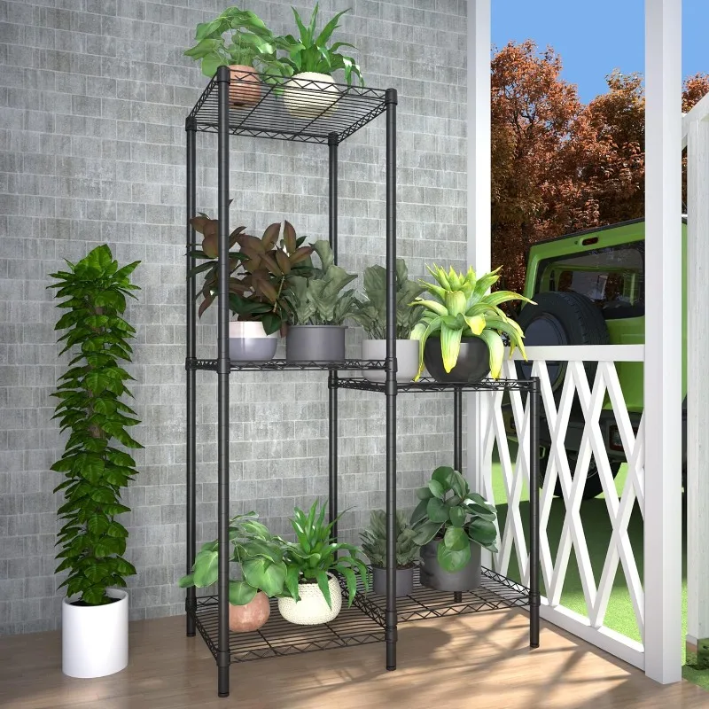 5-Tier Plant Stand for Indoor Outdoor, Reinforced Plant Shelf for Multiple Plants Rack ,Adjustable Stand Suitable for Bedroom