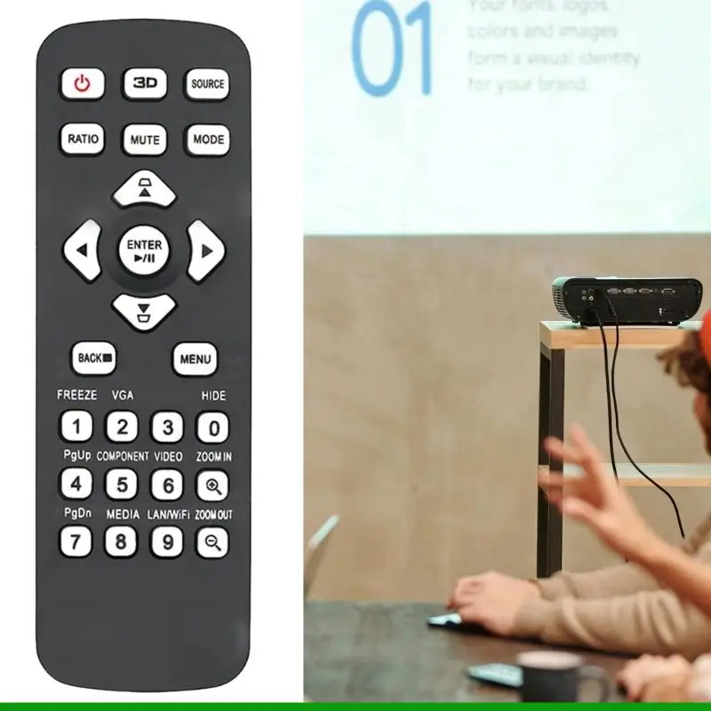 Controle remoto substituição universal U55C para X128GH x118h x1126ah d616d vários modelos projetor e mais preto