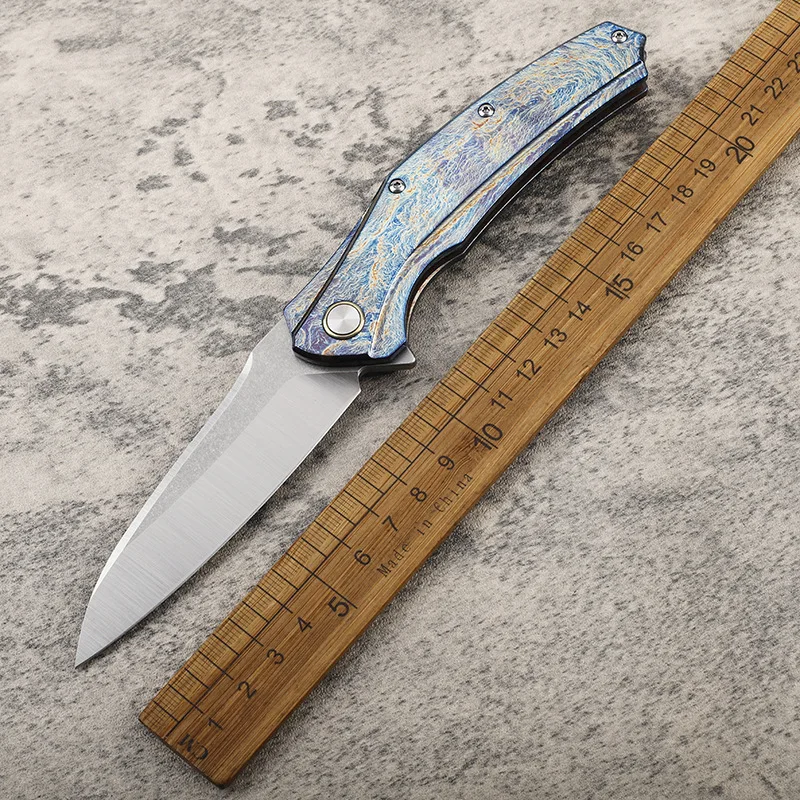 new folding knife craft M390 titanium high quality outdoor pocket camping tool couteaux Carbon Mirror sharper Fruit knives