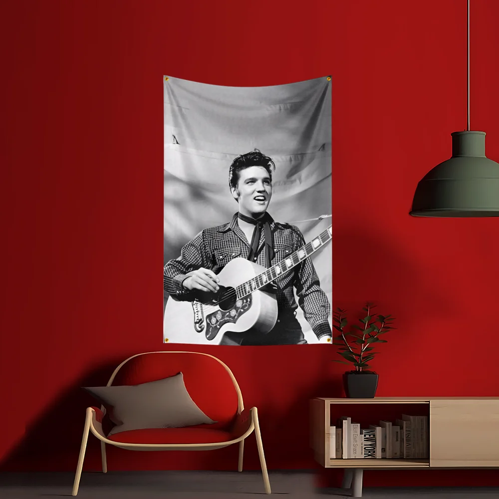 Retro Rock Star Tapestry Wall Hanging Vintage Music Concert Decor Room Garage non-toxic material Quick Setup without flagpole