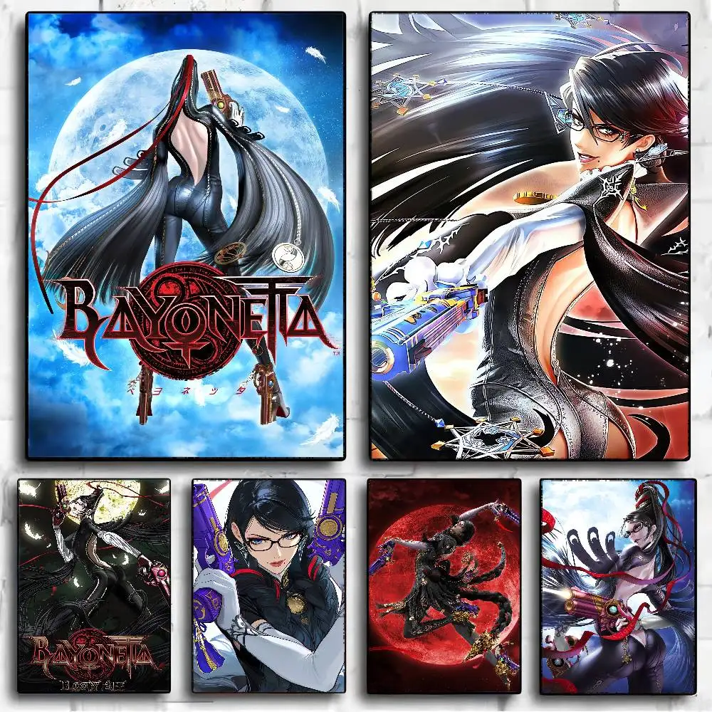 GAME Bayonetta Good Quality Prints And Posters Waterproof Paper Sticker Coffee House Bar Posters Wall Stickers