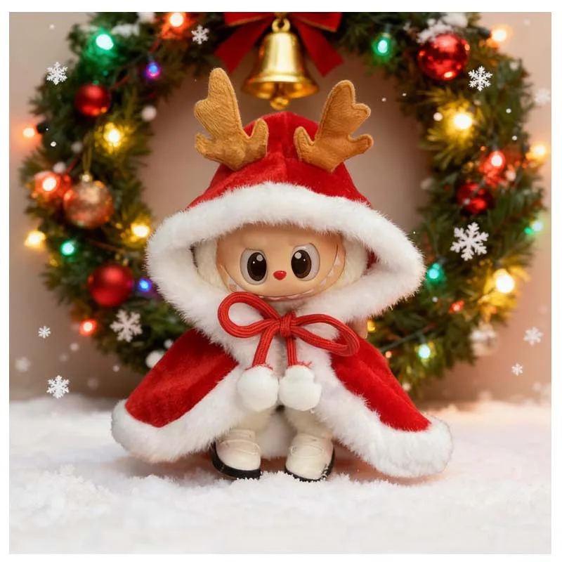 2025 pour Labubu accessoires vêtements adaptés pour V1 V2 V3 Labubu ensemble de cerfs de noël Labubu rouge vêtements cadeau de mode de noël