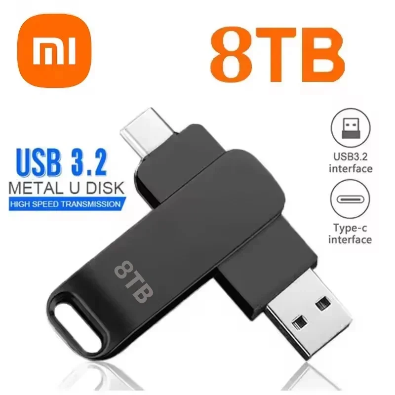 Xiaomi 16tb 3.2 flash drives de alta velocidade transferência usb metal pendrive cartão memória pendrive disco flash memoria vara à prova dwaterproof água