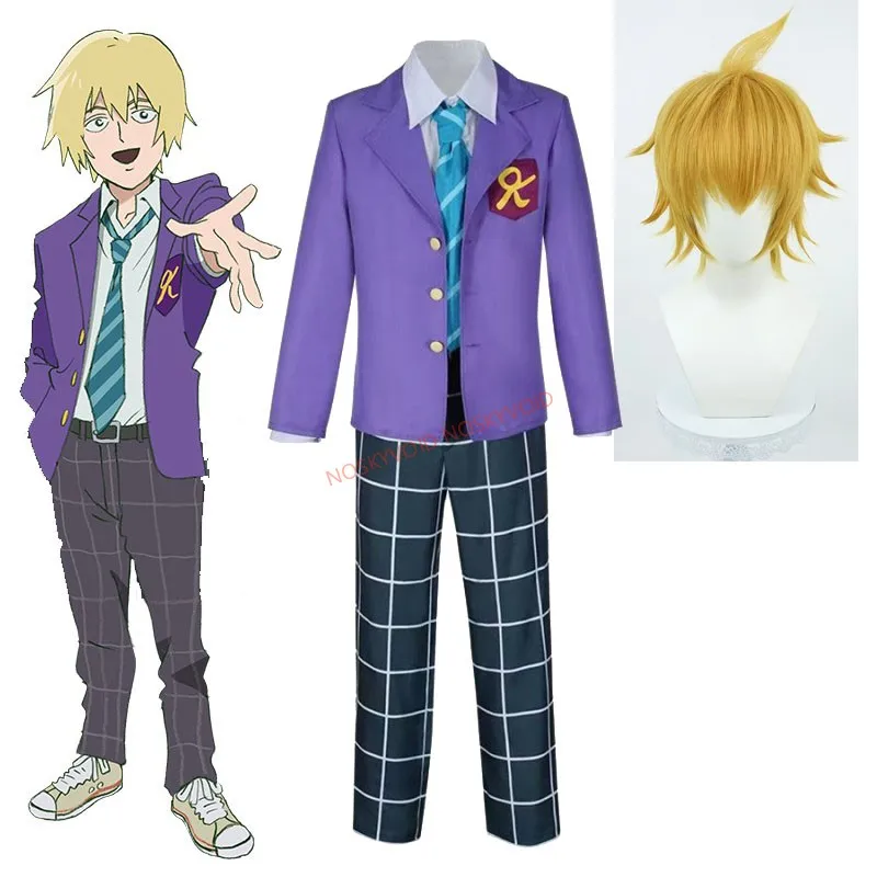 

Mob Psycho 100 Hanazawa Teruki Cosplay Costume And Wigs Anime Middle School Uniform Halloween Mobu Saiko Hyaku Stage Costumes