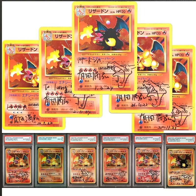 Ptcg 1996 Japanese Pkm Proxy Cards Asic #6 Charizard-Holo Charizard Design Version Series Signature Sets C Game Anime Cards