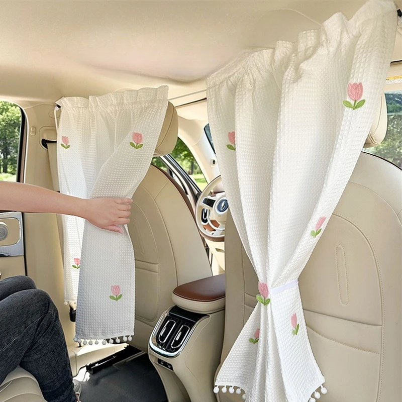 Car Privacy Curtains Universal Car Divider Curtain Between Rear Seat Auto Blackout Curtains Car Sun Shades Side Window Covers view 2