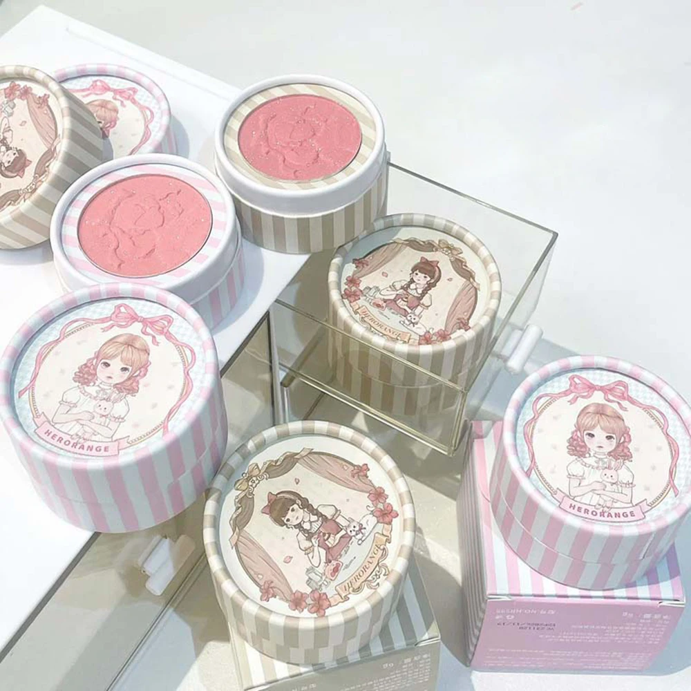 HERORANGE Dolce e selvaggio Pleasing Face Relief Blush Sbiancante in polvere Fine Shimmer Matte Rouge Palette