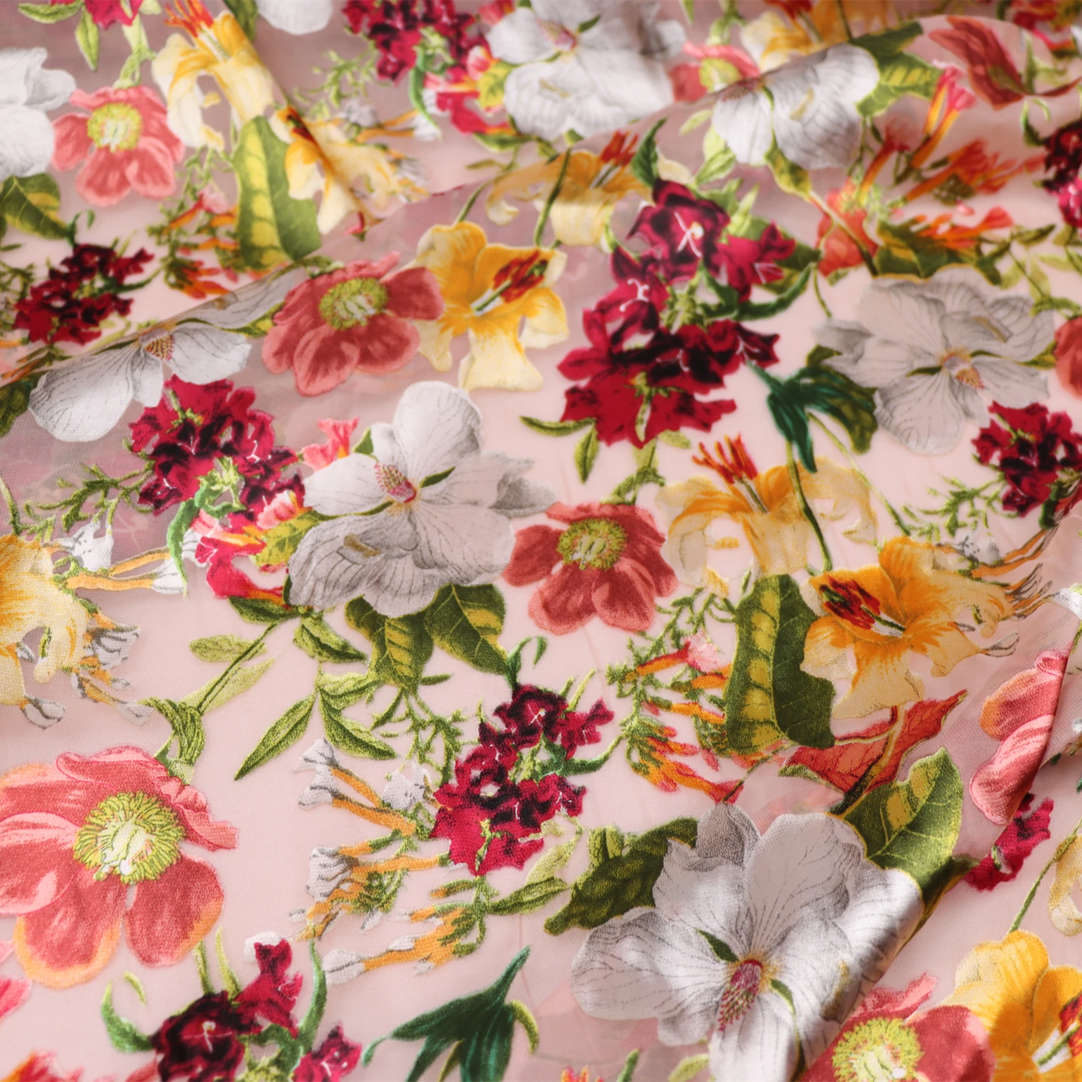 

Wide, Heavy, Bright Flower Silk Rotten Flower Silk Cheongsam Hanfu Dress Shirt Mulberry Silk Clothing Fabric