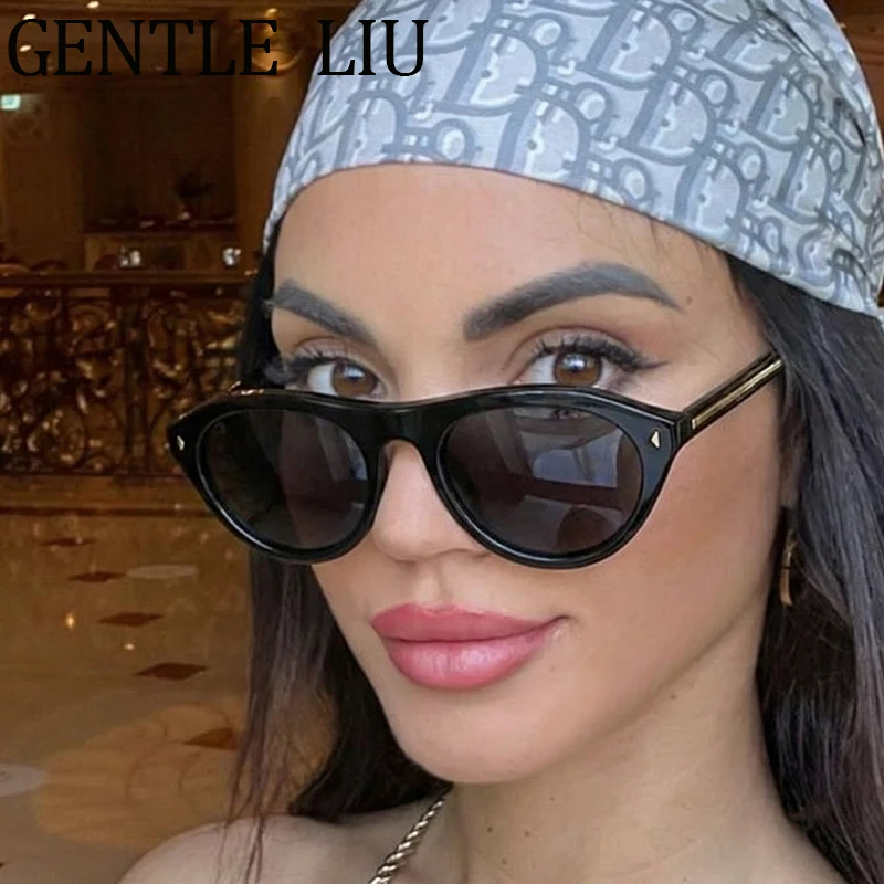 

2026 Luxury Designer Cat Eye Sunglasses Women Vintage Trendy Y2K Punk Retro Sun Glasses Driving Eyewear Travelling Outdoor Shade