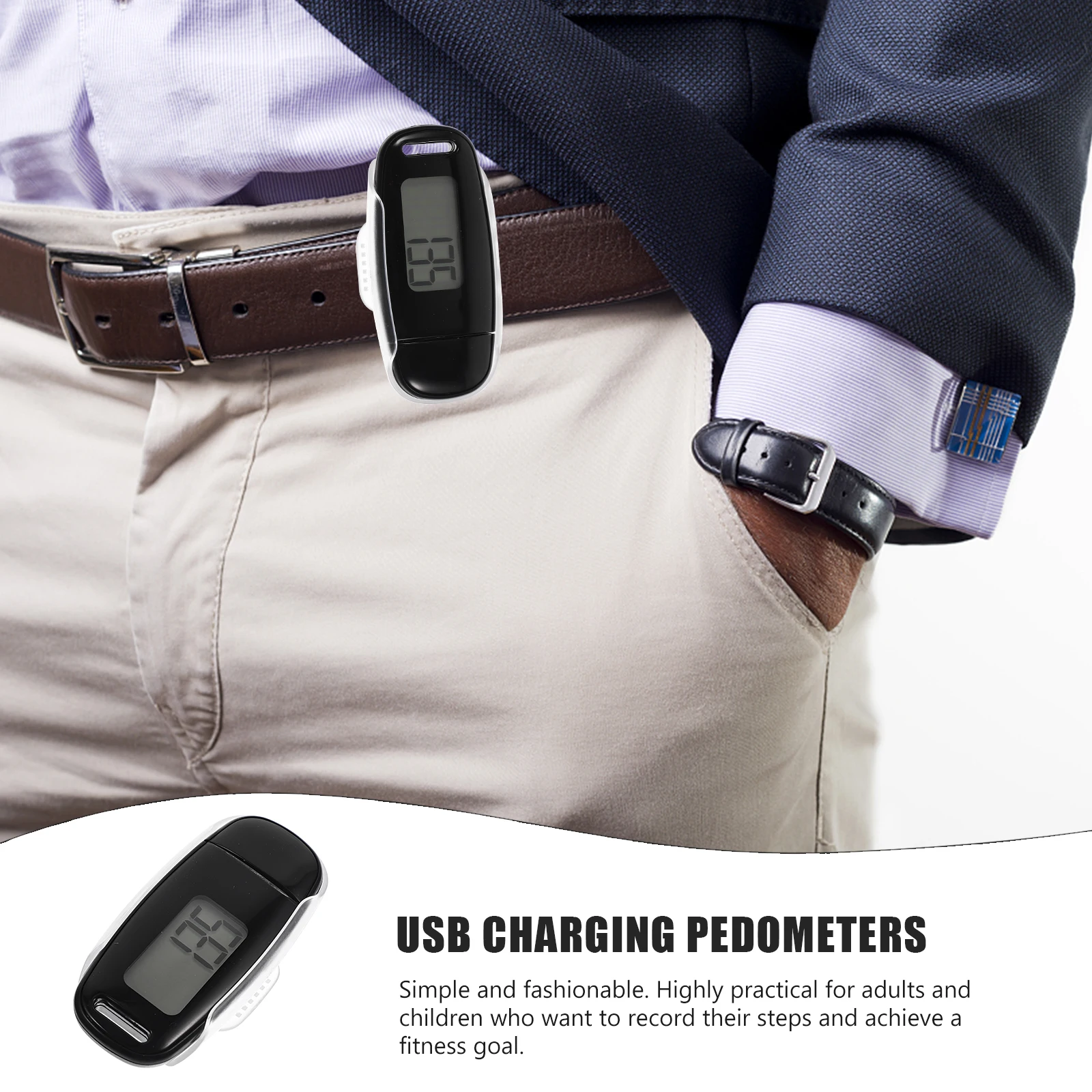 

1 set 1 Set Backlit Walking Portable Clip-On Pedometer For Outdoor Accurate Step Counter Large Screen Reusable Pedometer Durable