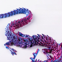 3D Printed Luminous Mini Chinese Loong - Flexible Articulated Dragon Decor Exquisite Scales Home/Desktop Decor Collectible Gift