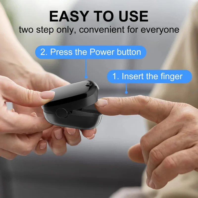 مقياس التأكسج المحمول لنبض الإصبع مع شاشة OLED - SpO2 الطبي ومراقبة معدل ضربات القلب للاستخدام المنزلي والسفر والطوارئ، مدمج #5