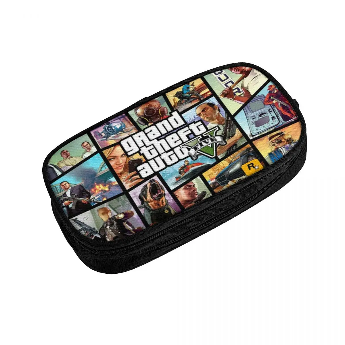 Imagem -03 - Estojo de Grande Capacidade para Estudantes Caixa de Lápis Gta Jogo Escolar Grand Theft Auto Fofo Personalizado Menina e Menino