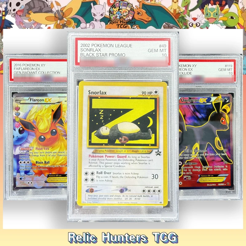 

PKM Card English Snorlax promo XY Eevee PTCG Replica 10 Scored Grade P/s/a10 Hobby Game Collection Texture Foil Cards