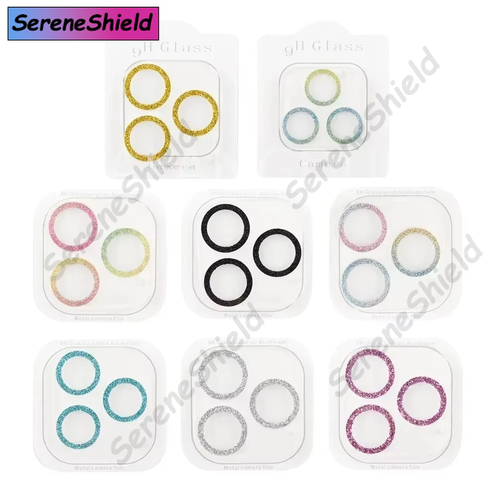 

Clear Bling Glitter Camera Lens Protector Case Cover For IPhone 16 15 13 14 11 12 Pro Max Mini Plus Back Lens Cap Shinny Cover