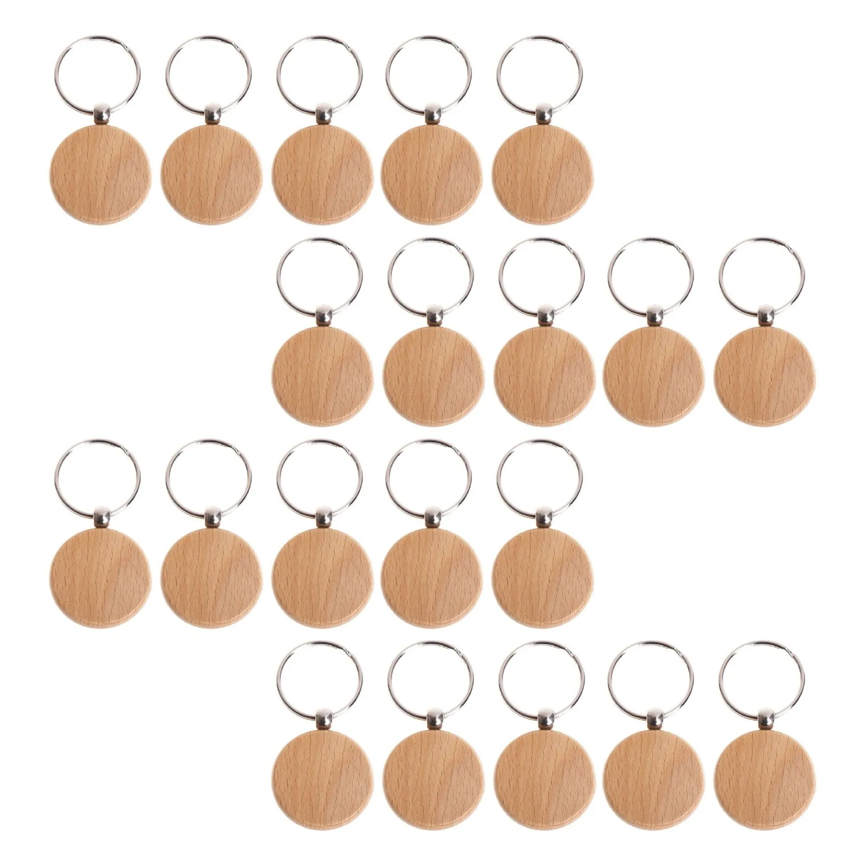 

20 Pcs Blank Wooden Keychain Personalized Round Engraving Key Diy Wood Keychains Key Tags Can Engrave Diy Gifts HY