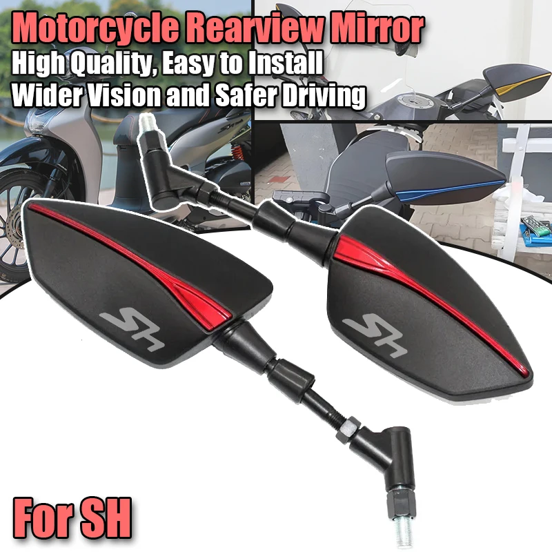 For Honda SH125 SH150 SH300 SH350 SH 125 150i 300i 350i Motorcycle Adjustabale Side Rearview Mirrors Universal Rearview Mirror