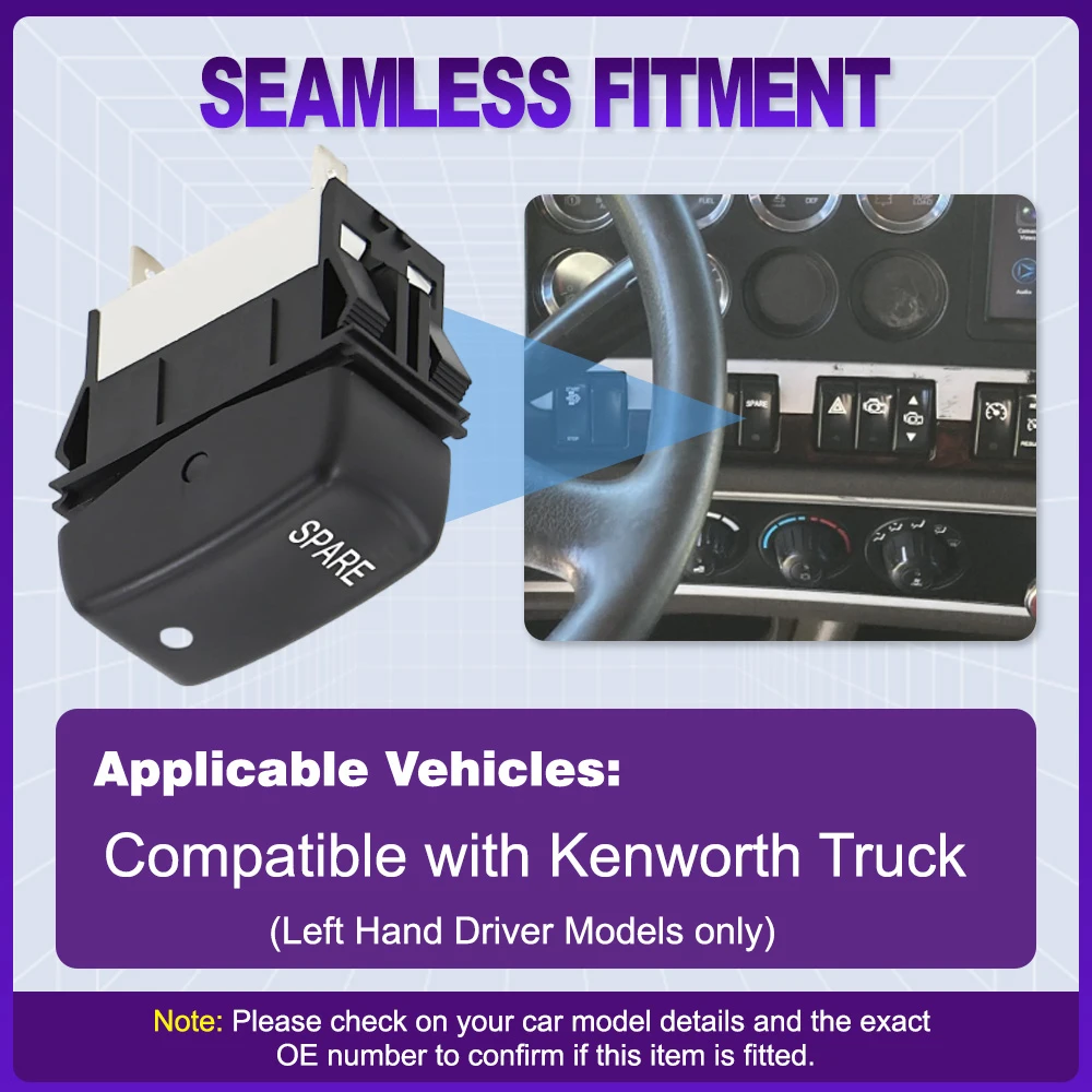 

Spare Rocker Dash Console Switch for Kenworth Truck P271123007 577.59307 Power Window Single Switch