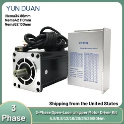 220VAC 3 Phase Stepper Motor Driver Kit Nema34 86 Nema42 110 Nema52 130 Motor 4.5/8.5/12/16/20/24/35/50Nm 14/19/24mm Shaft