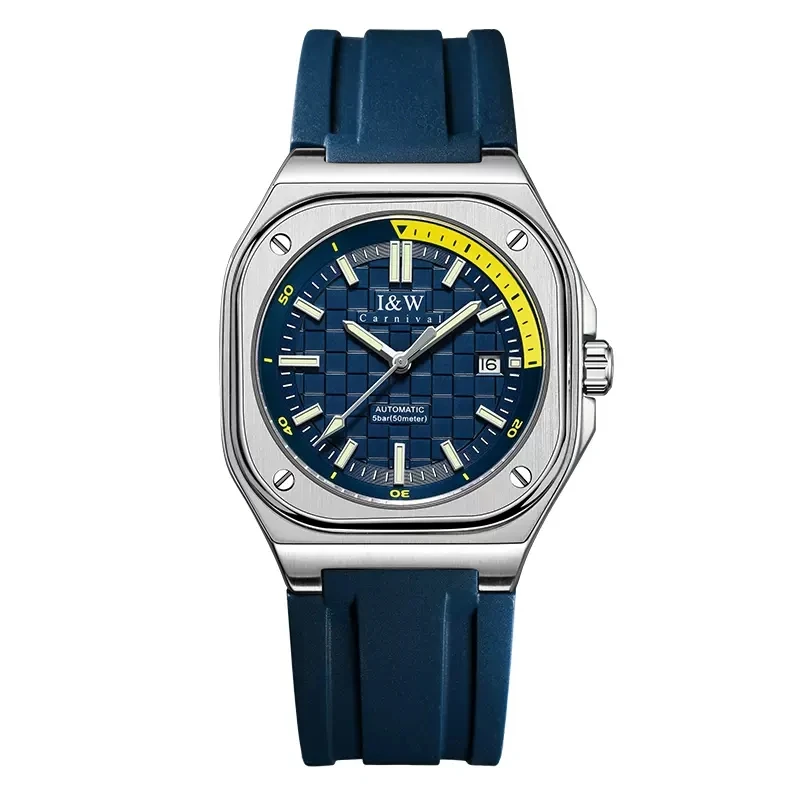 

КАРНАВАЛ Механические часы для мужчин и женщин, брендовые роскошные сапфировые часы MIYOTA 8215, автоматические наручные часы, водонепроницаемые часы Reloj