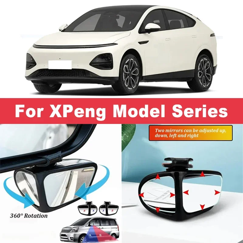 

2Pcs 360° Adjustable Blind Spot Mirrors Convex Wide Angle Rearview For XPeng P5 P7 P7+ G3 G6 G7 G9 X9 MONA M03