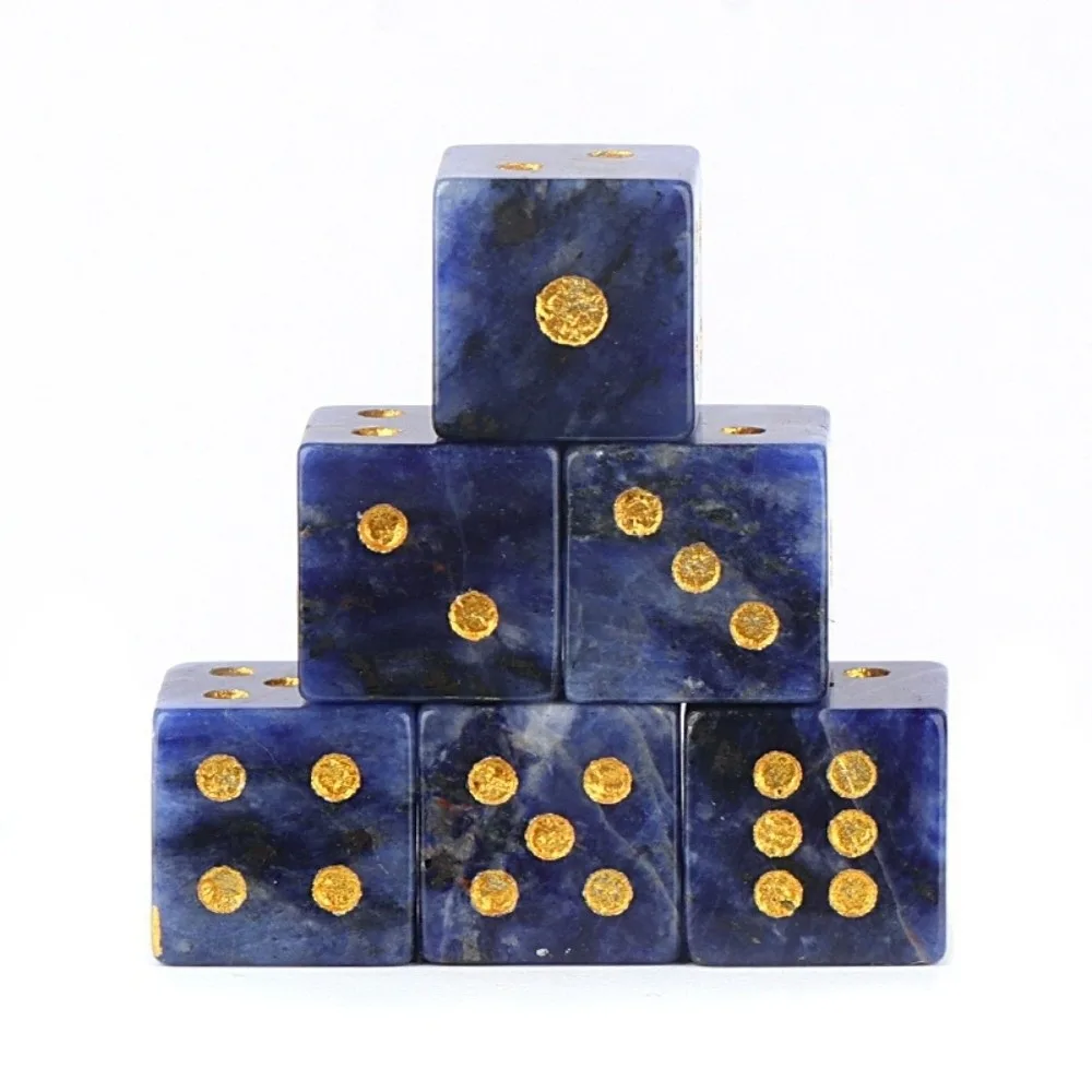 New 6-Sided Digital Game Dice 16mm Crystal D6 Gem Dice Set Quartz Natural Stone Natural Stone Dice Table Board Game