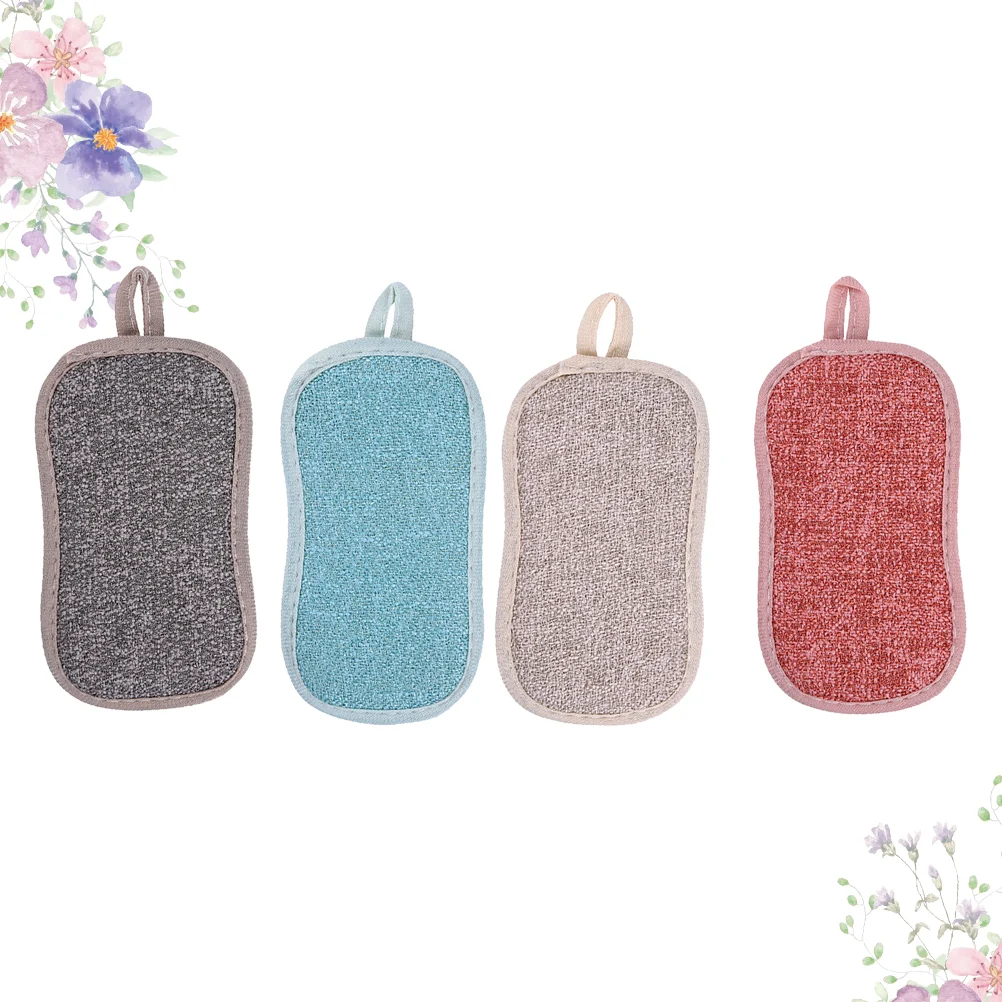 

4 Pcs Dish Cloth Dishwashing Sponges Double-sided Kitchen Block Cleaning