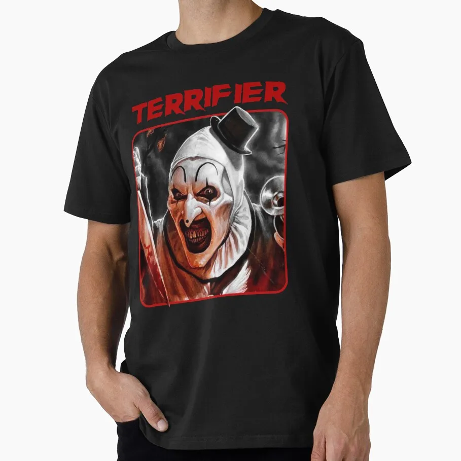 Retro Horror Movie Terrifier Art The Clown Killer Scary Halloween Gift T Shirt 0802 Short Sleeve Graphic clothes All size tops