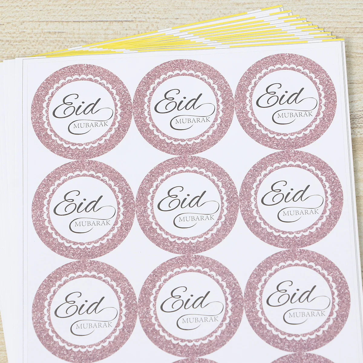 120pcs Eid Mubarak Stickers Paper Adhesive Round Decal For Gift Boxes Candy Bags Decor Muslim Party Favor Decoration