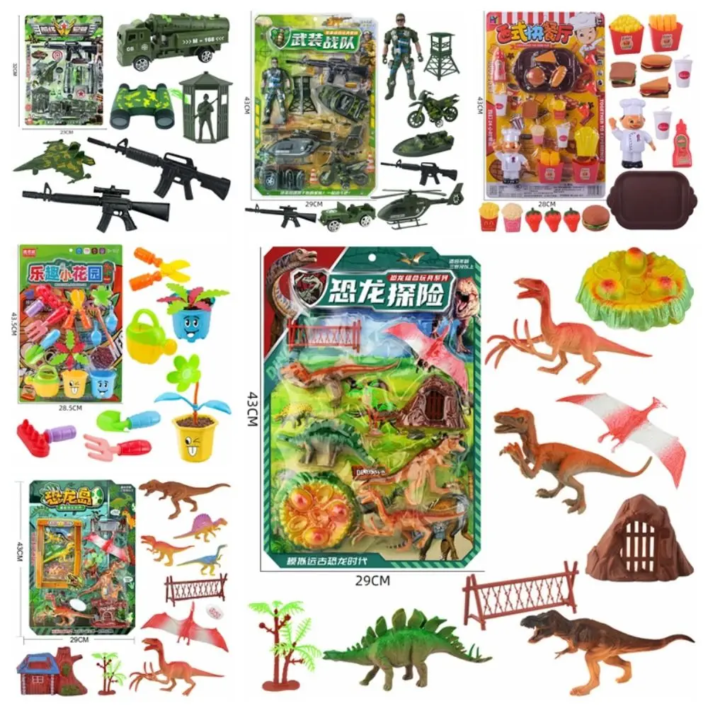 Safe Materials Tank Play House Toy Kitchenware Princess Dinosaurs Toys Funny Colorful Kid Cooking Toys New Year Gift