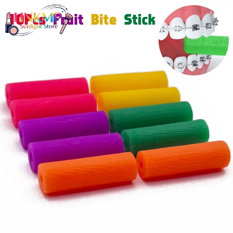 10Pcs Fruit Flavor Aligner Chewies Invisible Braces Bite Stick Adult  Gum Chewie For Teeth Correction Dental Supplies