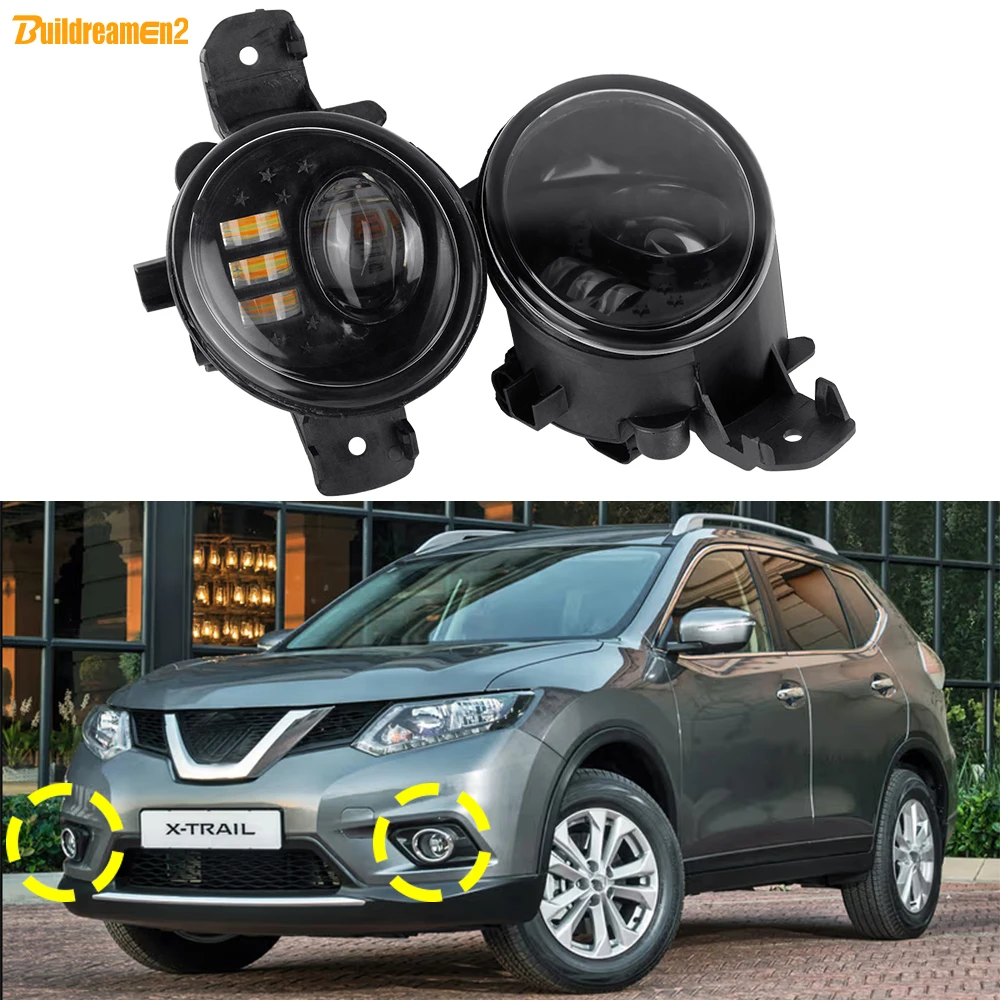 2 Pieces 30W Car Right + Left LED Lens Fog Light DRL Accessories H11 12V For Nissan X-Trail Xtrail T32 2014 2015 2016