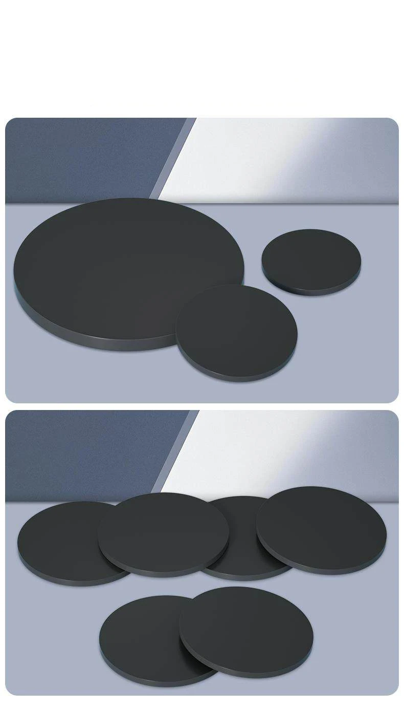 Black Polypropylene Plastic Board Round PP Sheet PP Plate Hard Circular Disc Dia 20~90mm Thick 1-10mm Customizable