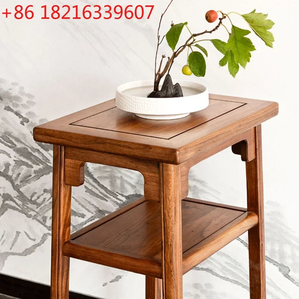 TAO Sofa Side Table Old Elm Zen Simple Tea Table Double Layer Square Table Middle Hall Furniture