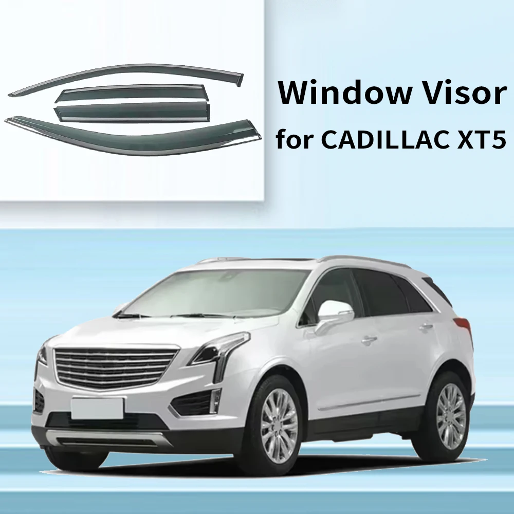 

Chrome Strips Rain Guards for CADILLAC XT5 2016-2021 Window Visor Wind Deflectors Door Visor Vent Shades Ventvisor