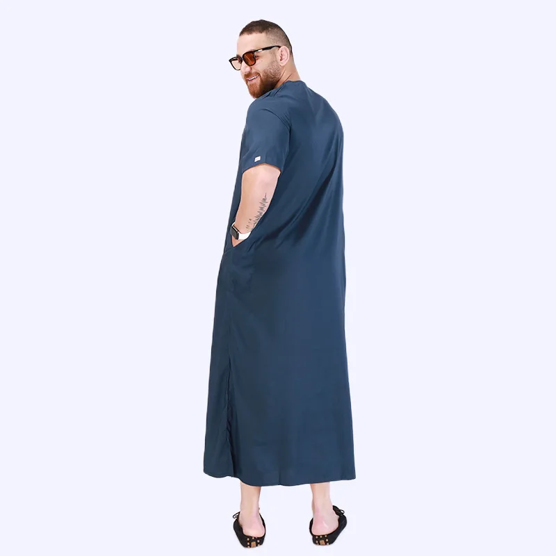 Traditional Islamic Clothing Embroidery Kaftan Pakistan Jubba Thobe Arab Muslim Robes Men Fashion Caftan Ramadan National Dress