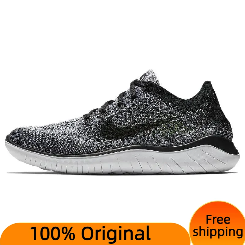 

Nike Free RN Flyknit 2018 Black White Ombre Sneakers shoes 942838-101