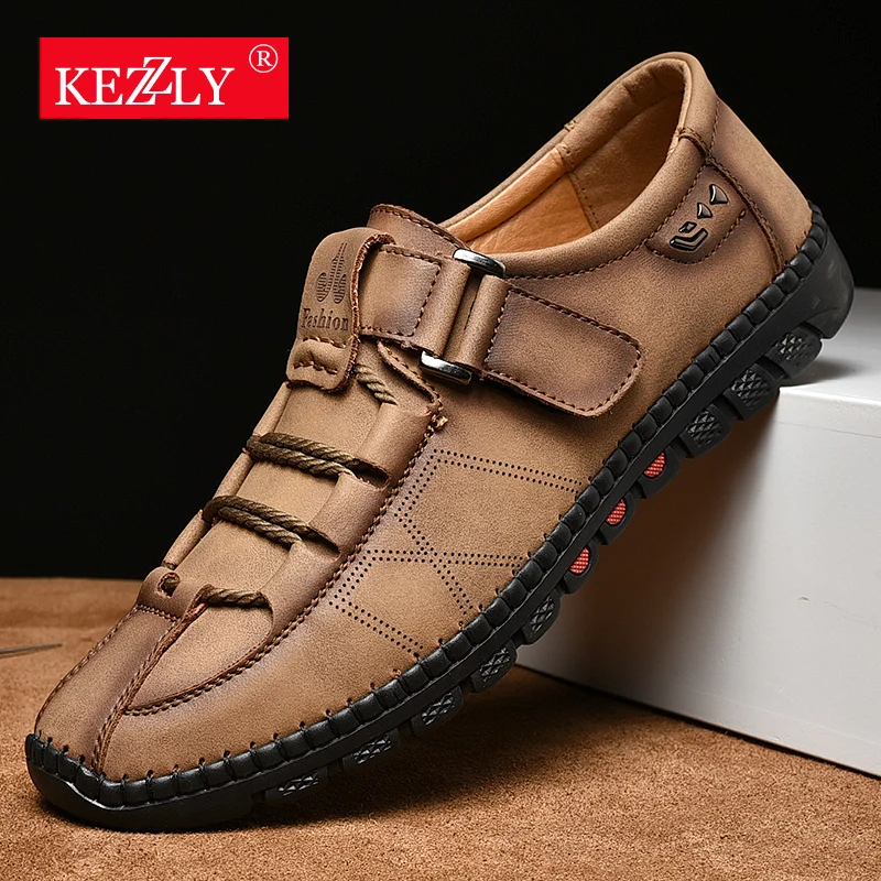 Handmade Men Casual Shoes Fashion Sneakers Genuine Leather Mens Loafers Moccasins Breathable Slip on Boat Shoes Adult Footwear